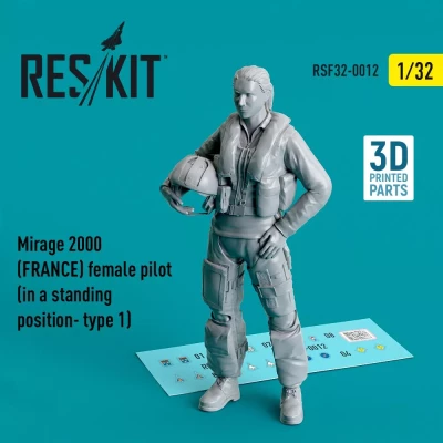 Reskit F32012 Mirage 2000 FRANCE female pilot - standing 1 1/32
