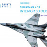 Quinta studio QD48093 МиГ-29 (9-13) (GWH) 3D Декаль интерьера кабины 1/48