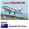 Mach 2 MACHGP076 Dassault-Mystere Falcon 20 Decals Australia Air Force 1/72