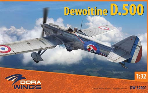 Dora Wings 32001 1/32 Dewoitine D.500 (w/ Cartograf decals)