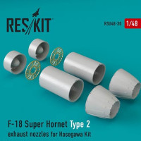 Reskit RSU48-0030 F-18 Super Hornet Type 2 exh.nozzles (HAS) 1/48