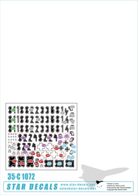 Star Decals 35-C1072 Generic numbers and insignias for Summer 1943-44 (incl. Kursk). Pz.Kpfw.VI Tigers of Das Reich. s.SS-Pz-Kp Das Reich 1/35