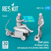 Reskit RSF72-136 USAF pilots (2pcs.) & M1 Weaver bomb lift 1/72