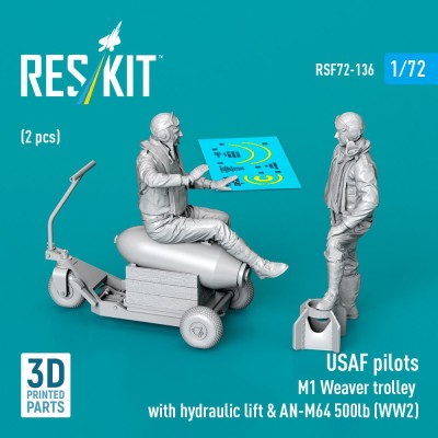 Reskit RSF72-136 USAF pilots (2pcs.) &amp; M1 Weaver bomb lift 1/72