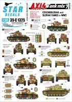Star Decals 35-C1325 Axis Tank Mix # 7.Czechoslovak and Slovak tanks in WW2.Skoda LT vz. 35, Praga LT 38, Pz.Kpfw 38(t), Pz.Kpfw.II Ausf.A-C, Pz.Kpfw.III Ausf.N 1/35