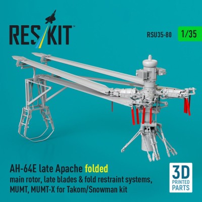 Reskit RSU35-080 AH-64E late Apache folded main rotor set 2 1/35