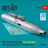 Reskit 48469 SUU-16A 20mm gun pod (closed) w/ centerl.pyl. 1/48