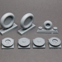 North Star NS24004-a Wheels set for Messerschmitt Bf.109 G6 Main disk Type 2 without Ribs (smooth main tyres ) No Mask series