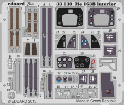 Eduard 33130 Me 163B interior S.A. 1/32