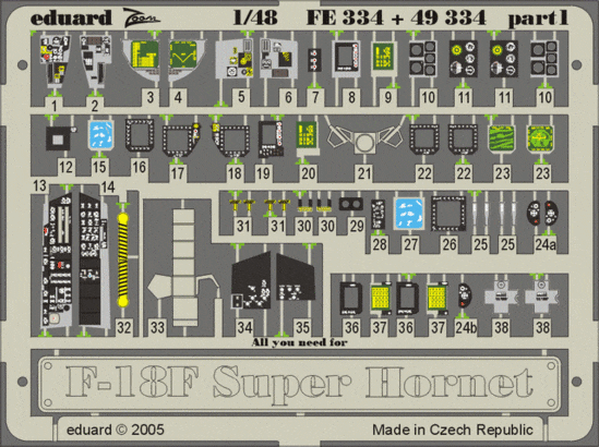 Eduard 49334 F-18F interior HAS