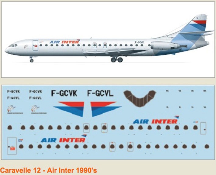 F-rsin Plastic FRP4071 Caravelle 12 Air Inter 90's 1/144