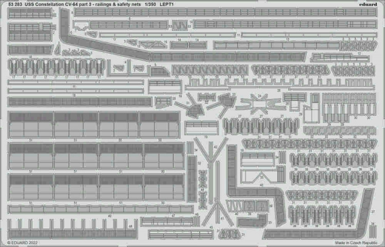 Eduard 53283 SET USS Constell. CV-64 railings&safety nets 1/350