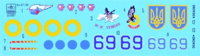 HAD 32087 Decal Su-27 UB Ukrainian Air Force (No.69) 1/32