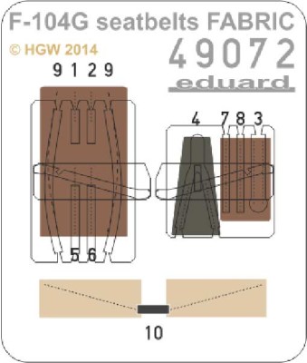 Eduard 49072 1/48 Фототравление F-104G seatbelts FABRIC