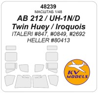 KV Models 48239 AB 212 / UH-1N/D Twin Huey / Iroquois (ITALERI #847, #0849, #2692 / HELLER #80413) ITALERI US 1/48