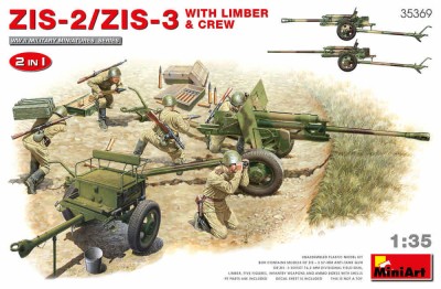 MiniArt 35369 ZIS-2/ZIS-3 w/ Limber &amp; Crew (2-in-1) 1/35