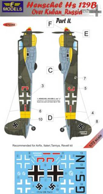 Lf Model C72244 Decals Hs 129B over Kuban/Russia Pt.2 1/72