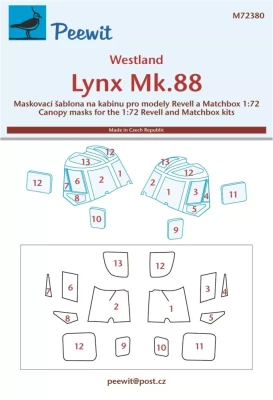 Peewit M72380 Canopy mask Westland Lynx Mk.88 (REV) 1/72