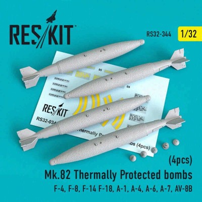 Reskit RS32-0344 Mk.82 Thermally Protected bombs (4 pcs.) 1/32