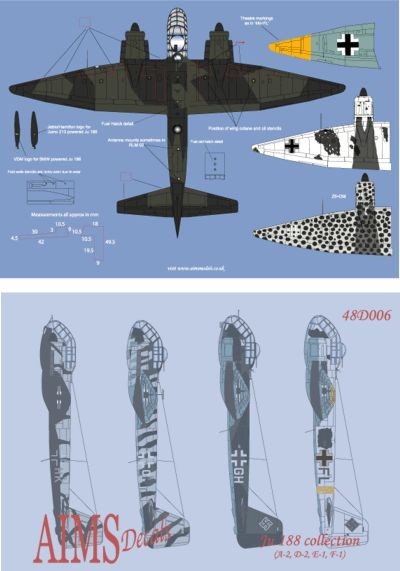 Aims AIMS48D006 Junkers Ju-188E-1/Ju-188F-1 collection 1/48