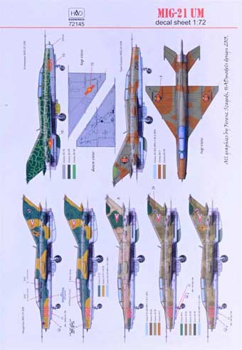 HAD 72145 Decal MiG-21 UM (HU, DE,RU,VN) Part 1 1/72