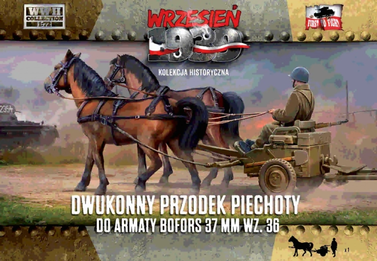 First To Fight FTF-092 Bofors 37mm wz. 36 with two horses team 1/72