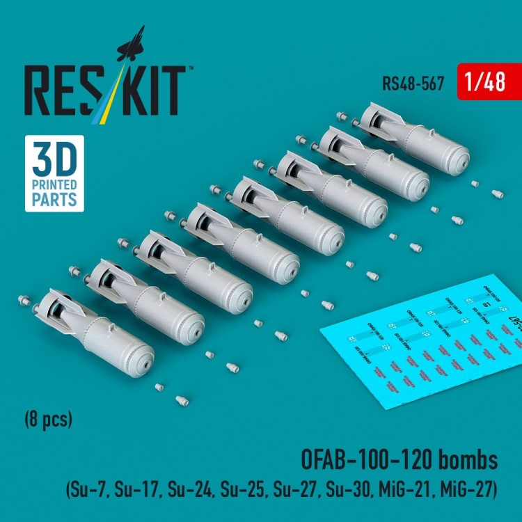 Reskit 48567 OFAB-100-120 bombs (8 pcs.) 1/48