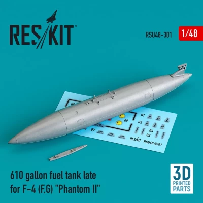 Reskit U48301 610 gallon fuel tank late F-4 (F,G) Phant. II 1/48
