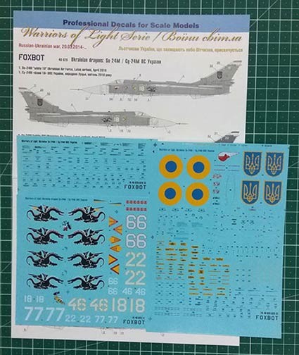 Foxbot Decals FBOT48028 Ukrainian Dragons: Sukhoi Su-24M (designed to be used with Trumpeter kits) 1/48