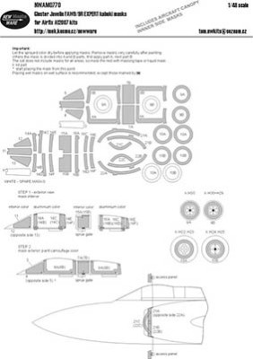 New Ware NWA-M0770 1/48 Mask Gloster Javelin FAW9/9R EXPERT (AIRFIX)