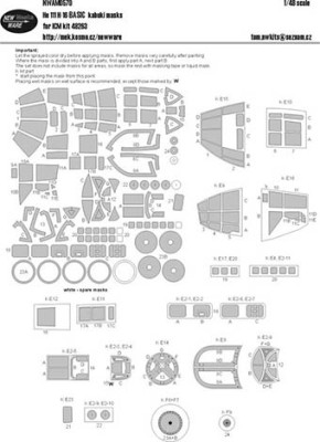 New Ware NWA-M0570 1/48 Mask He-111 H-16 BASIC (ICM 48263)