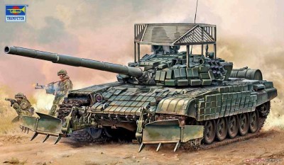 Trumpeter 09609 Т-72Б с решеткой над башней и тралом 1/35