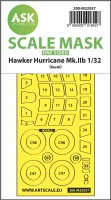 Art Scale 200-M32057 Hawker Hurricane Mk.IIB wheels and canopy frame paint masks (outside only) 1/32