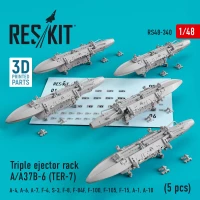 Reskit 48340 Triple ejector rack A/A37B-6 (TER-7) (5 pcs.) 1/48