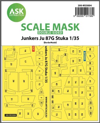 Art Scale 200-M35004 Junkers Ju-87G 'Stuka' canopy frame paint masks (inside &amp; outside) 1/35