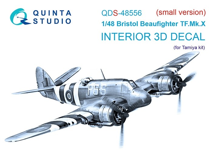 Quinta Studio QDS-48556 Bristol Beaufighter TF.Mk.X (Tamiya) (малая версия) 3D Декаль интерьера кабины 1/48