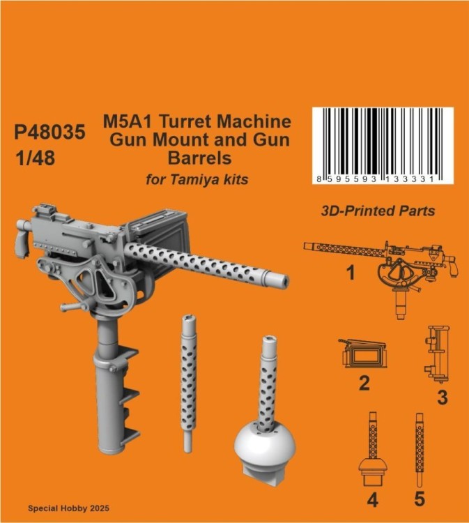 CMK P48035 M5A1 Turret MG Mount & Gun Barrels (TAM) 1/48