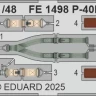 Eduard FE1498 P-40E seatbelts STEEL (EDU) 1/48