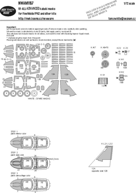 New Ware M1157 Mask RF-4EJ ADVANCED (FINEM) 1/72