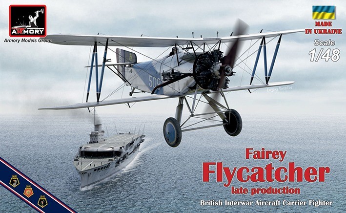 Armory AR48002 Fairey Flycatcher late version with Jaguar-IV engine plastic injected kit with etched and resin parts 1/48
