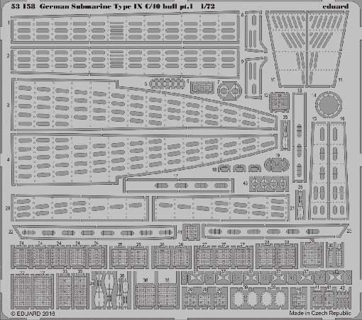 Eduard 53158 German Submarine Type IX C/40 hull pt. 1 1/72