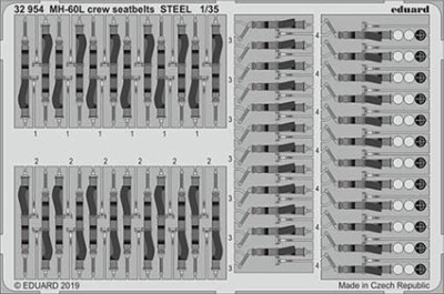 Eduard 32954 1/32 SET MH-60L crew seatbelts STEEL (KITTYH)