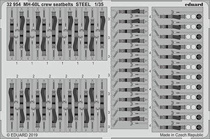 Eduard 32954 1/32 SET MH-60L crew seatbelts STEEL (KITTYH)