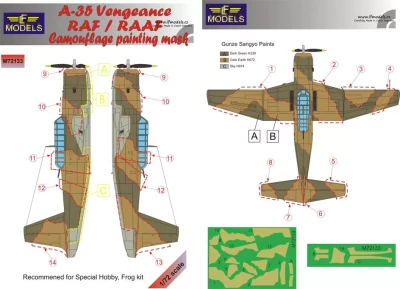Lf Model M72133 Mask A-35 Vengeance RAF/RAAF Camouflage (SPH) 1/72