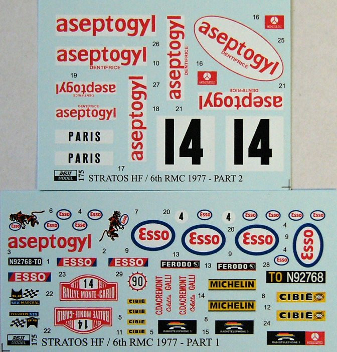 Reji Model 175 Lancia Stratos ASEPTOGYL Monte Carlo 1977 1/24