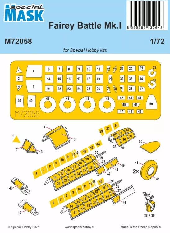 Special Hobby M72058 Mask for Fairey Battle Mk.I (SP.HOBBY) 1/72