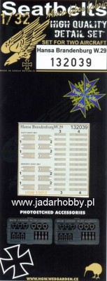 HGW 132039 Hansa Branderburg W.29. Seatbelts. 1/32