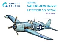Quinta studio QD48413 F6F-3E/N Hellcat (Eduard) 3D Декаль интерьера кабины 1/48