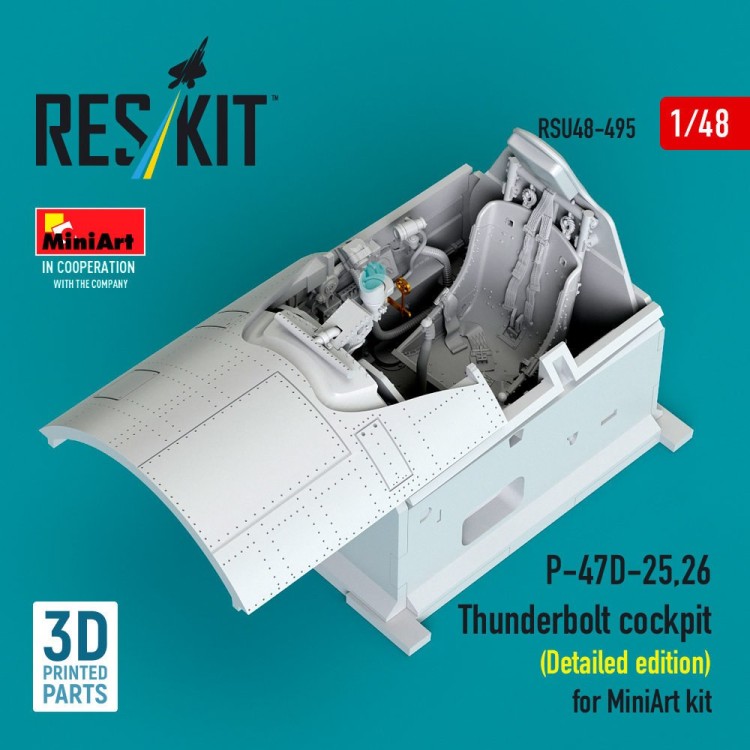 Reskit U48495 P-47D-25,26 Thunderb. cockpit Detailed (MINA) 1/48