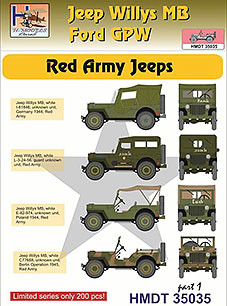 Hm Decals HMDT35035 1/35 Decals Jeep Willys MB/Ford GPW Red Army 1